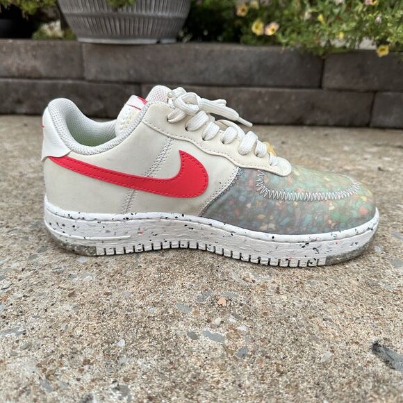 Nike Air Force 1 Crater Shoes Womens Size 6.5 CT1986 101 Summit‎ White Red - Picture 5 of 11